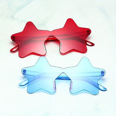 Star Rimless Sunglasses For Women Men UV400