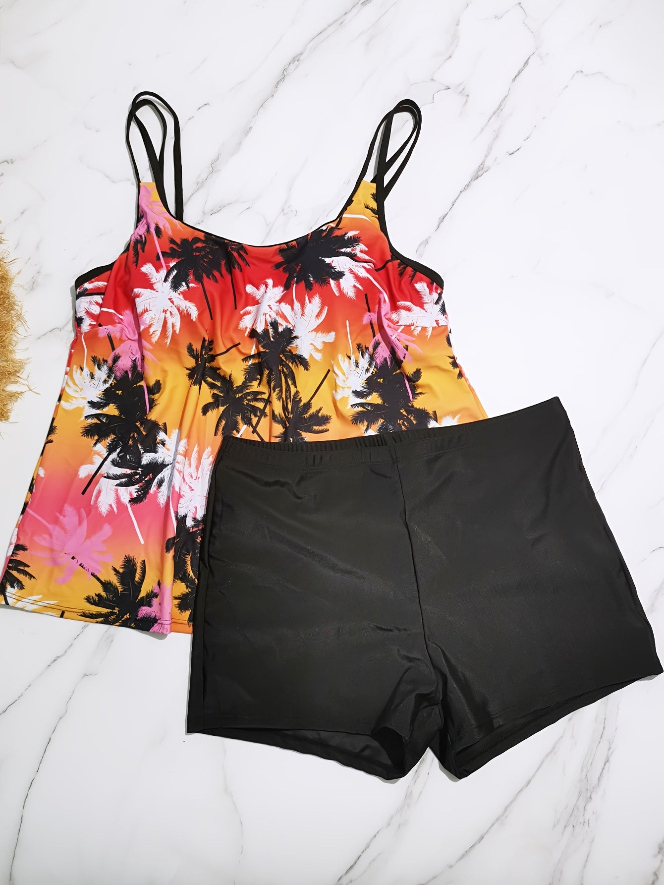 Coconut Tree Tankini Set Plus Size