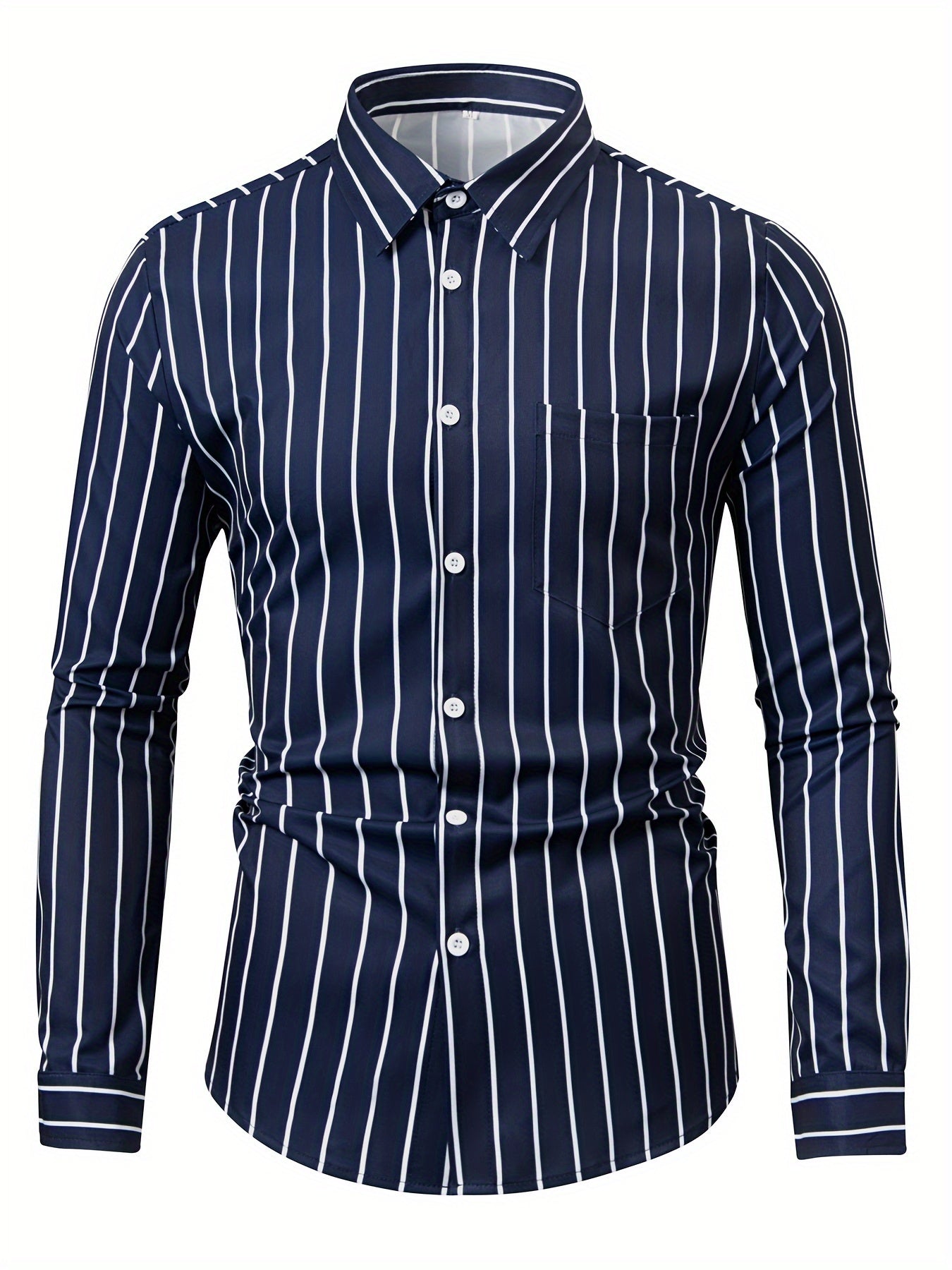 Stripe Pattern Men's Long Sleeve Shirt For Summer Autumn
