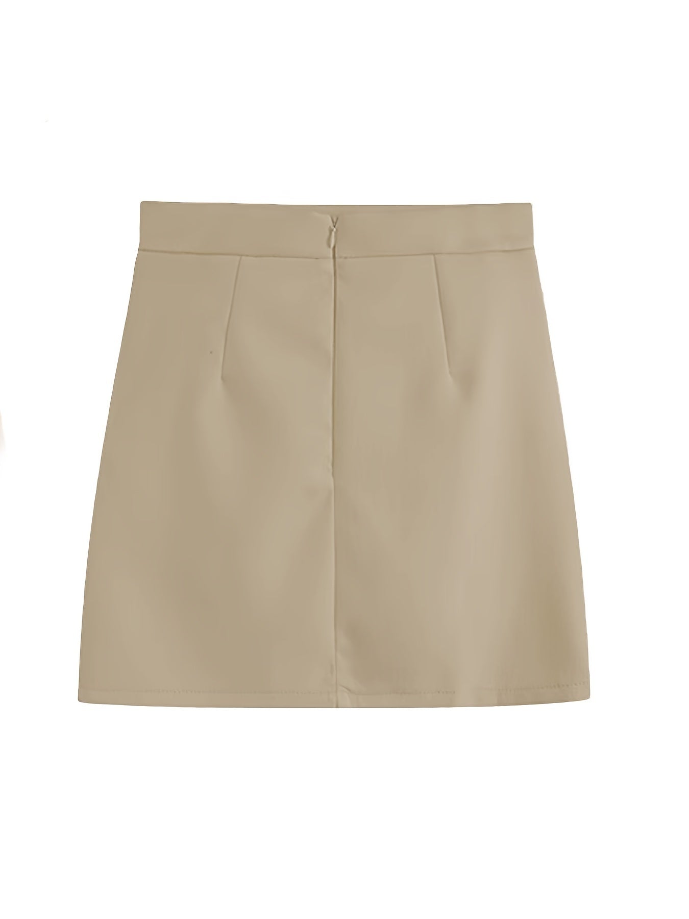 Business Casual Ruched Skirt High Waist Above Knee Skirt for Work & Office