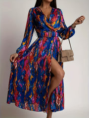 Boho Split Long Sleeve Dress