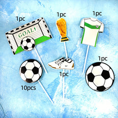15pcs Soccer Cake Topper Football Player Cake Decorations