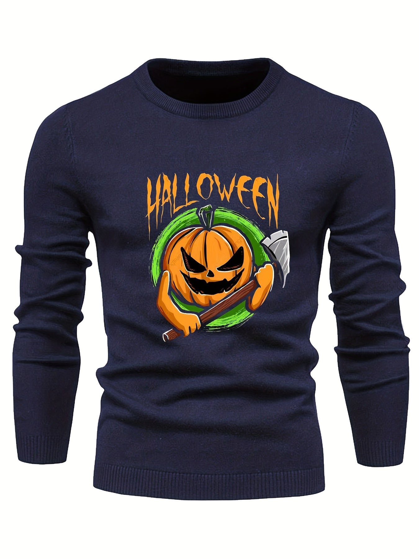 Jack O Lantern Slim Fit Pumpkin Sweater for Men