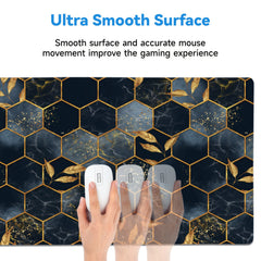 Non slip PU Leather Mouse Pad Desk Mat Three Dimensional Golden Mousepad