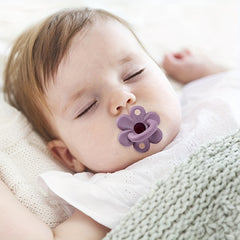 2 Pack Silicone Pacifiers Unique Flower Shape One Piece With Teether Handle