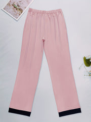 Colorblock Trim Sleep Bottoms Casual & Cozy Home Sleep Pants