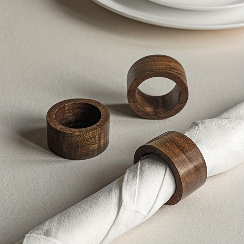 4pcs Wooden Napkin Rings Handcrafted Wood Napkin Rings Perfect For Dining