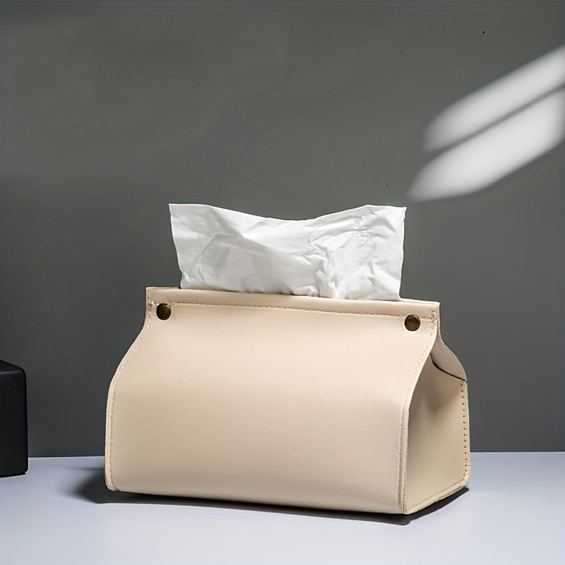 Modern PU Leather Tissue Box Cover for Home and Car