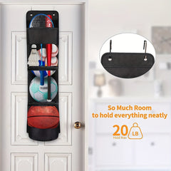 Basketball Hanging Storage Bag Over the Door Toy Organizer Sports Equipment