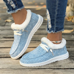 Winter Warm Flats Thermal Snow Boots Faux Fur Plush Lined Slip On Shoes
