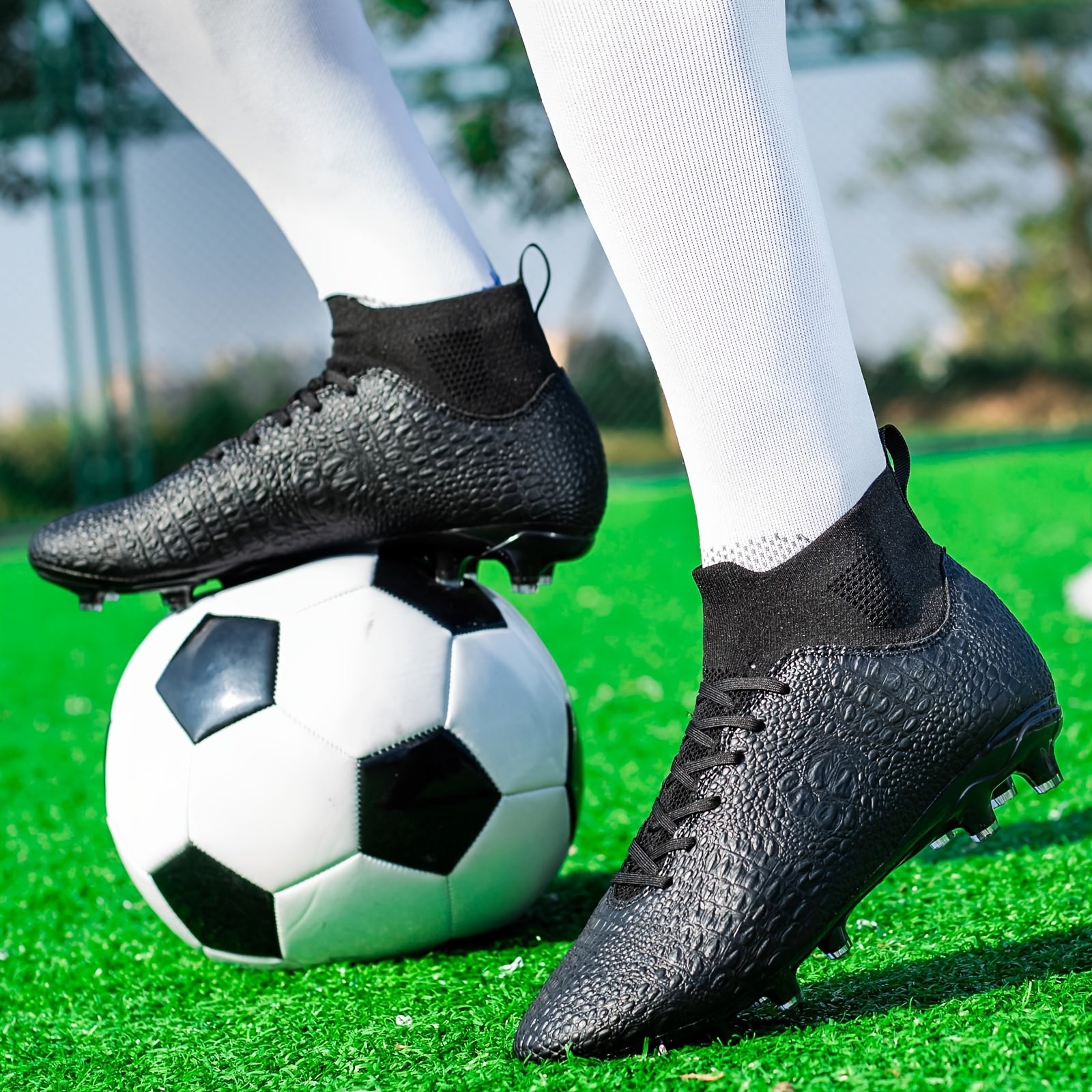 Boys Non Slip AG Football Cleat High Top Professional Soccer Cleats