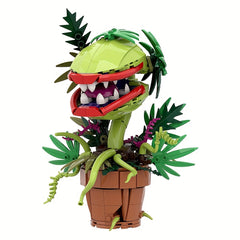 Carnivorous Plant Building Blocks Fun Green Leaves & Red Tongue