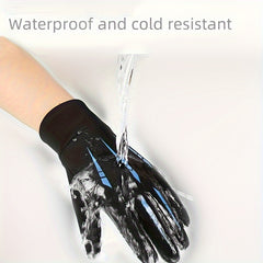Heated Winter Plush Windproof Gloves Non Slip