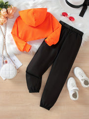 Kids Sports Style Hoodie & Retro Cargo Pants Set