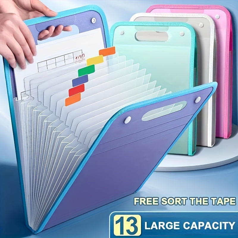 Portable Document Storage Bag Large Capacity 13-Layer Vertical Document Bag