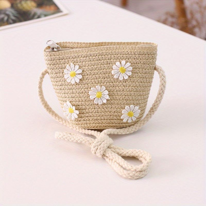 Flower Braided Crossbody Bag for Girls