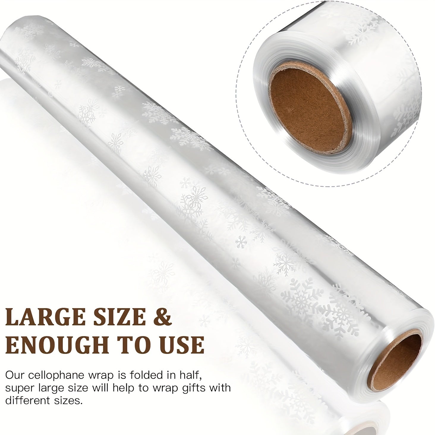 Christmas Cellophane Wrap Roll 86 36 Cm X 30 48 M Snowflake Pattern 3 Mil