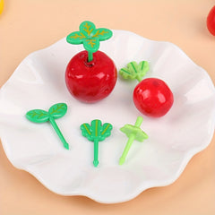 8Pcs Food Fruit Fork Picks Leaf Bento Box Decor Forks Cake Little Forks