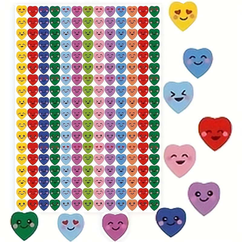 1170 Pcs Happy Heart Stickers Colorful Self Adhesive Love Labels