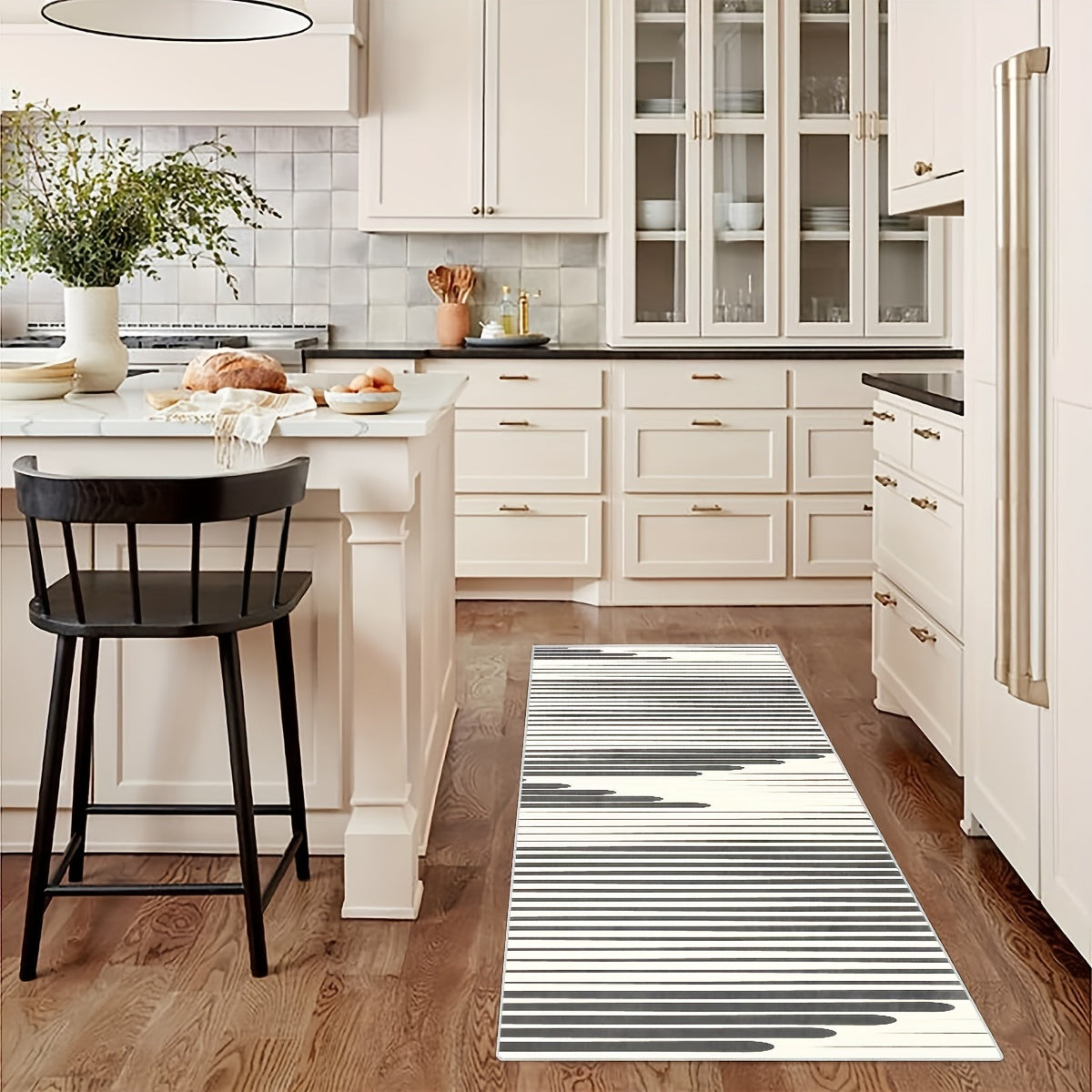 Soft Abstract Kitchen Rug Non Slip Machine Washable Durable