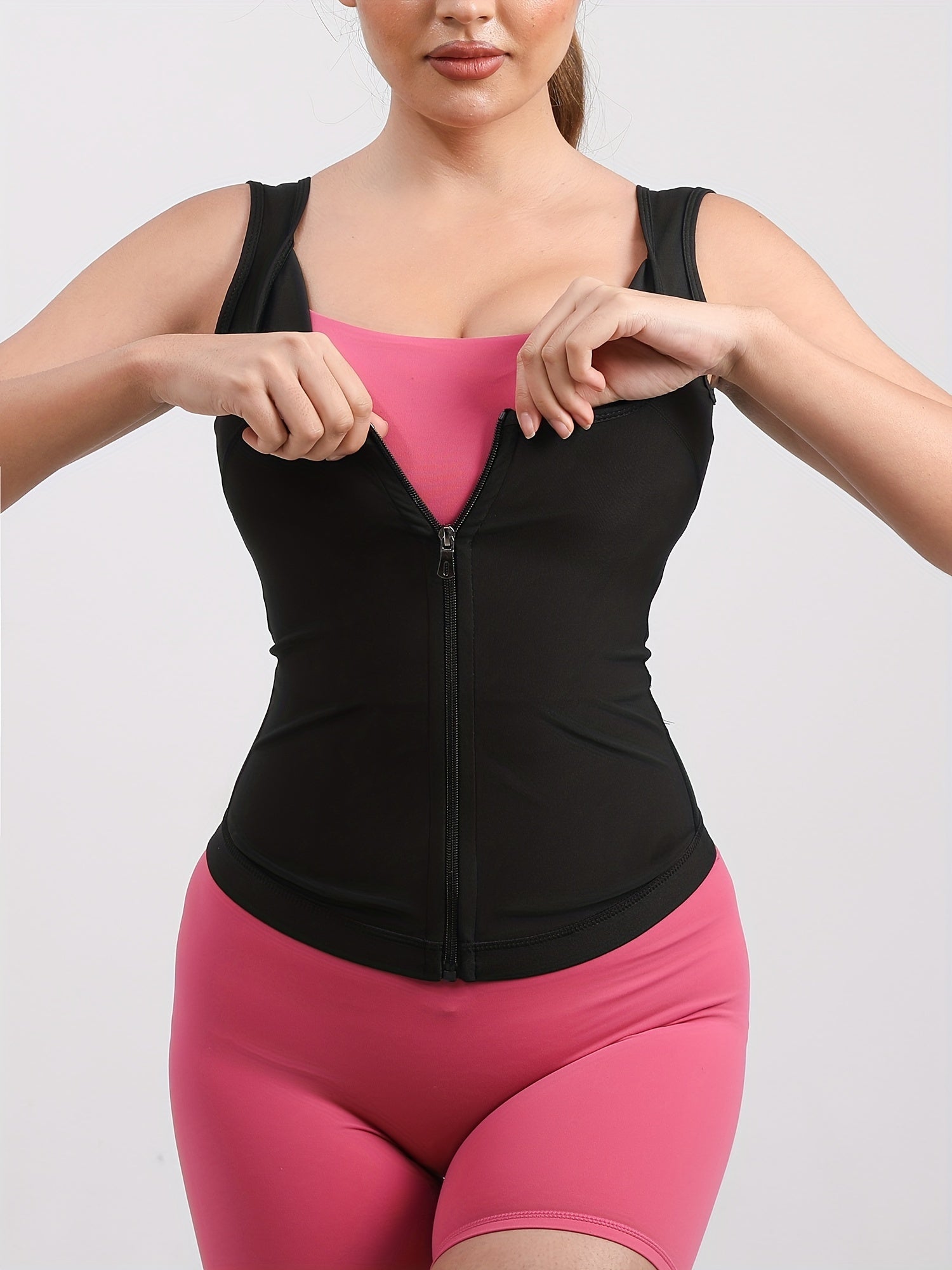 Sauna Suit Women Waist Trainer Sweat Tank Top Shaper Zipper