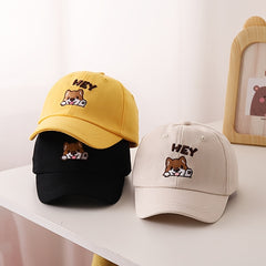Kids Cartoon Puppy Embroidery Baseball Cap Sun Protection Sunshade Ha