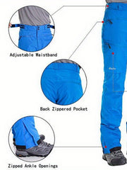 Men's Thermal Ski Pants Windproof Thick With Zippered Pockets