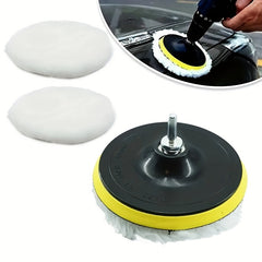 6pcs Industrial Polishing Kit Car Waxing Sponge Disc Wool Wheels