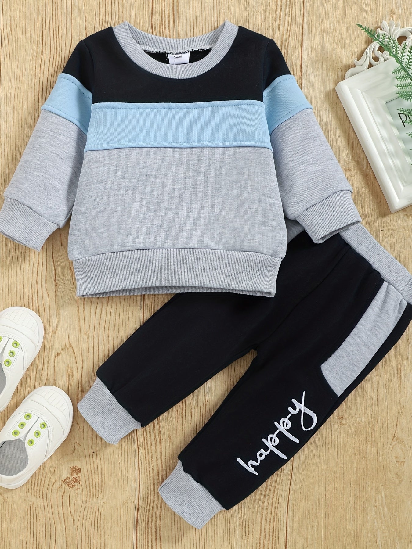 Baby Boy Casual 2pcs Outfits Winter Fall Sweatshirt Pants Set