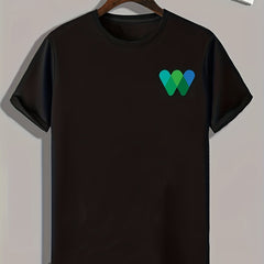Colorful 'w' Chest Print Men's Graphic T shirt