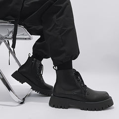 Men's High Top Platform Boots Non Slip Zip Up Shoes