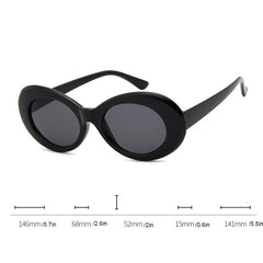 Oval Thick Frame Sunglasses UV Protection Sun Glasses