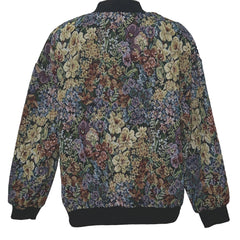 Vintage Baseball Neck Floral Print Jacket Women's Outerwear