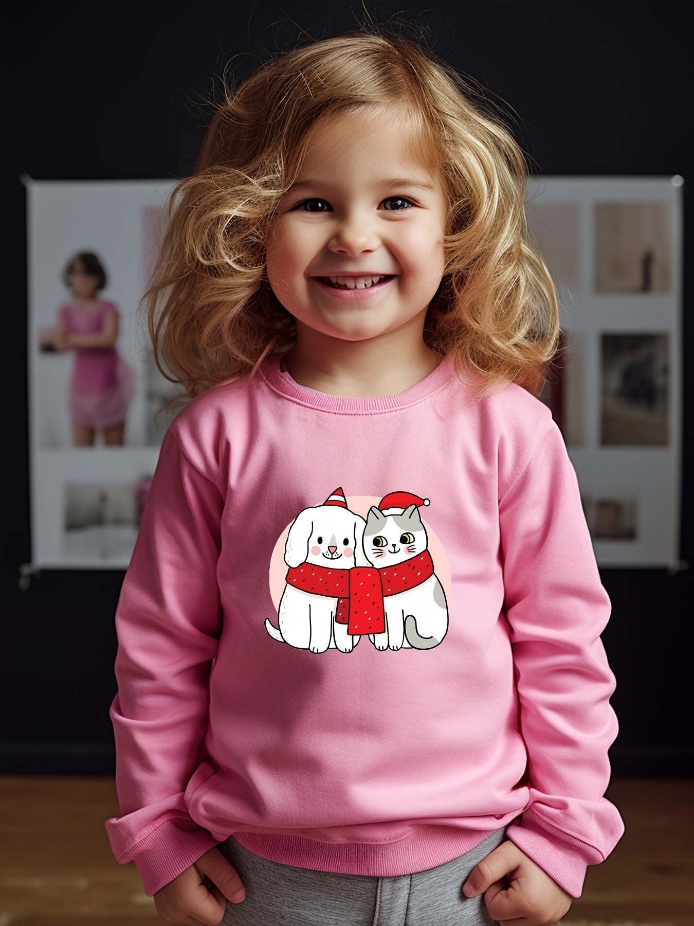 OERYUI Kitty Graphic Sweatshirt for Kids