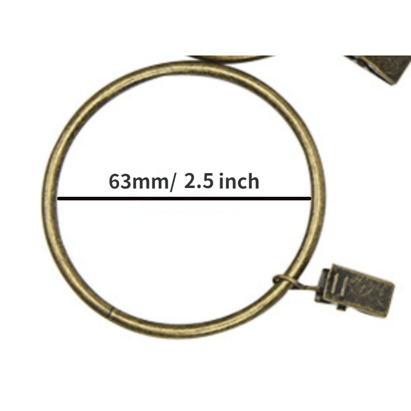 10pcs Curtain Rings w/ Clips Bow Hanger Set Bronze