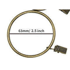 10pcs Curtain Rings w/ Clips Bow Hanger Set Bronze