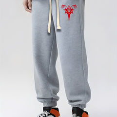 Ethnic Print Drawstring Sweatpants Loose Fit Casual Joggers