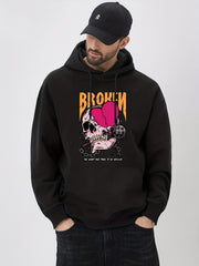 Anime Skull & Broken Heart Hoodie Men's Graphic Pullover