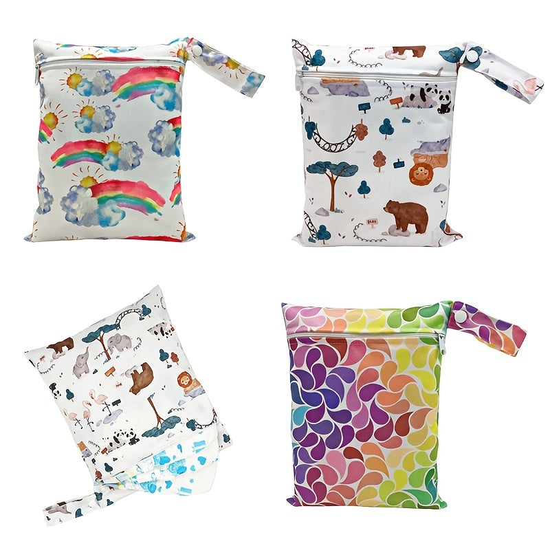 Printed Waterproof Diaper Bag Washable Travel Bag Storage Bag