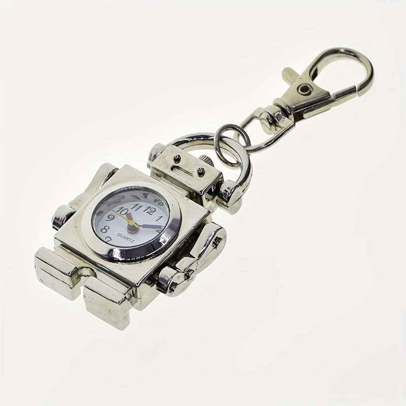 Vintage Robot Pocket Watch Necklace Key Chain for Kids