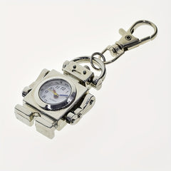 Vintage Robot Pocket Watch Necklace Key Chain for Kids