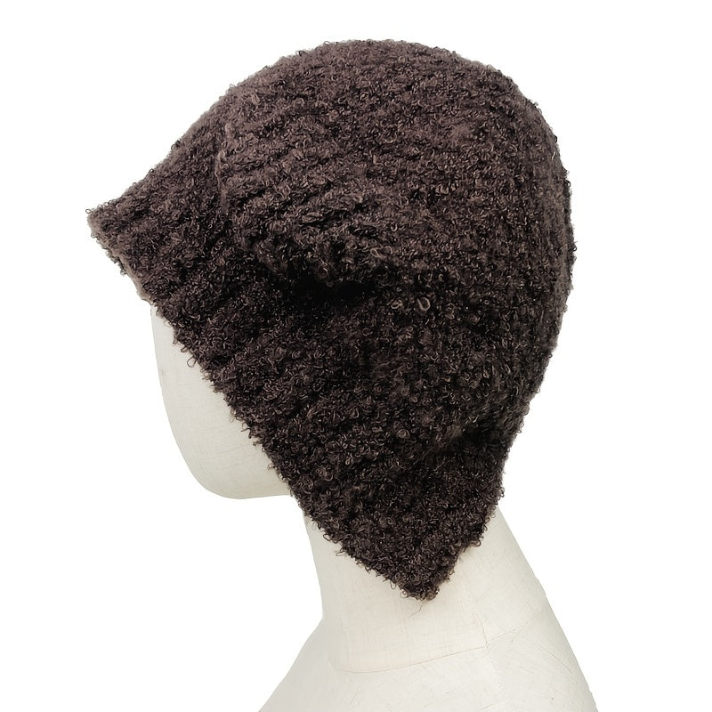Bear Ear Beanie Hat Winter Warm Knitted Hat for Women Girls