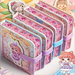 Creative Pink Cartoon Notebook with Magnetic Buckle