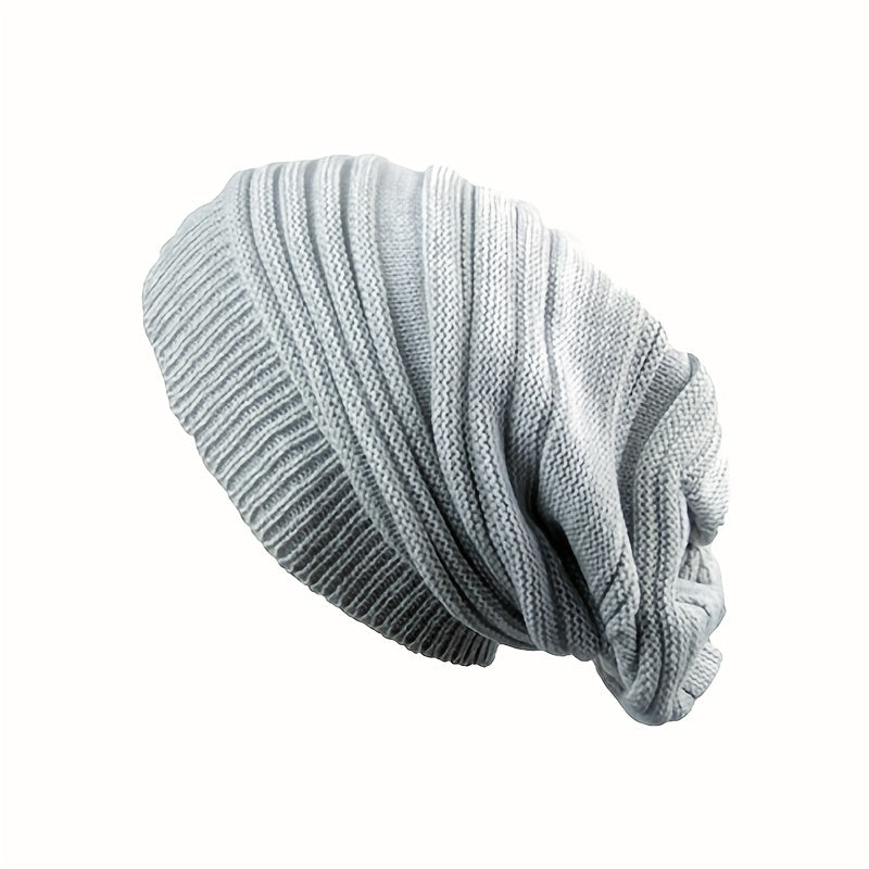 Striped Knitted Elastic Beanie Soft Loose Skull Cap Head Scarf Turban Chemo Hats