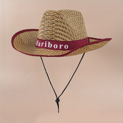 Sunshade Cowboy Hat Plaid Straw Hat Outdoor Fishing Travel Beach Hat