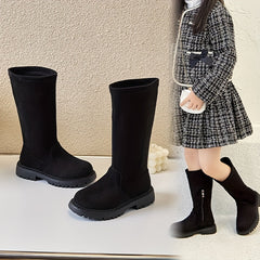 Girls' Solid Zipper Winter Boots Warm Plus Fleece Autumn Comfort