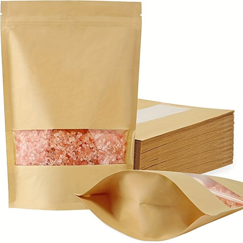 100pcs Zipper Bags With Window And Tear Opening Food Storage Bag