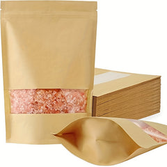 100pcs Zipper Bags With Window And Tear Opening Food Storage Bag