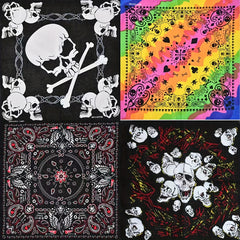 Hip Hop Skull Pattern Gradient Bandana Head Wrap