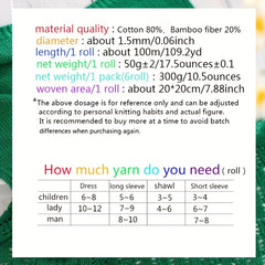 6pcs Bamboo Cotton Blend Yarn for Spring & Summer Knitting - Soft & Fine